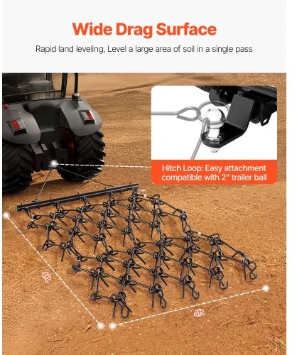VEVOR Žemės akėčios 4x4 ft krūvos ATV vejapjovė