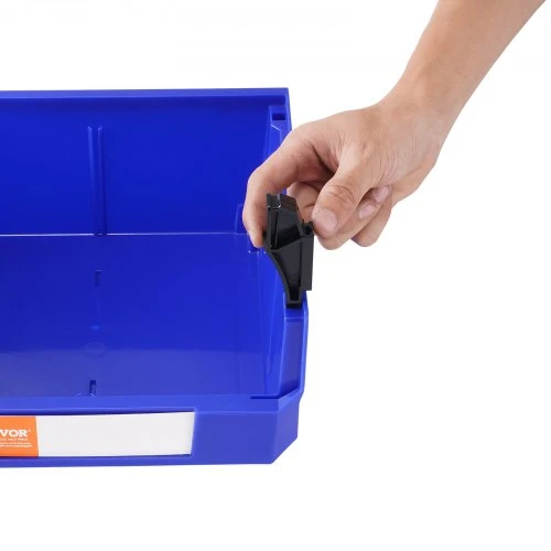 VEVOR Plastikinė saugojimo dėžė, kabinama ir sukraunama, mėlyna/raudona, 6 vnt.