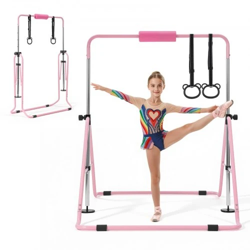 VEVOR Gimnastikos skersinis vaikams, sulankstomas, rožinis
