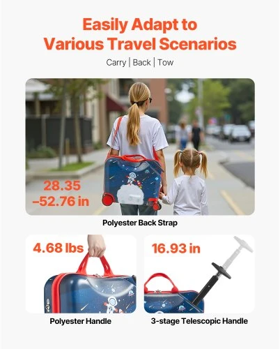 Kelioninis VEVOR Vaikiškas lagaminas-scooteris su ratukais
