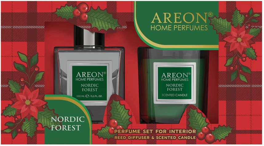 Areon Rinkinys Kvapas 150 ml+žvakė Nordic Forest