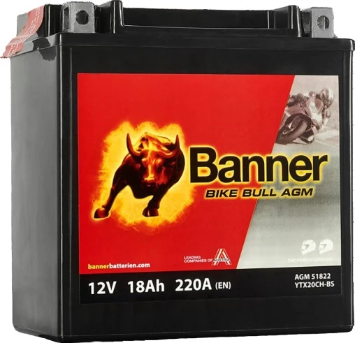Banner 18Ah Bike Bull AGM 12V 220A akumuliatorius 150x87x161mm