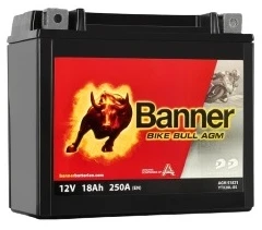 Banner 18Ah Bike Bull AGM 12V 250A akumuliatorius 175x87x155mm