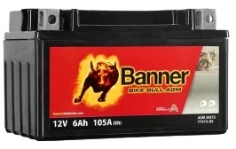 Banner 6Ah Bike Bull AGM 12V 105A akumuliatorius 150x87x95mm