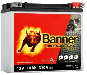 Banner 18Ah Bike Bull PRO 12V 310A akumuliatorius 175x88x155mm