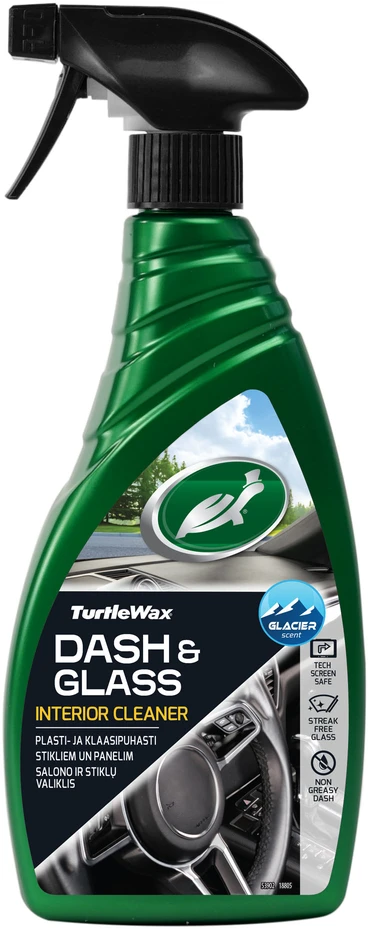 TURTLE WAX Dash&Glass Interior Cleaner, salono plastiko ir stiklų valiklis, 500 ml