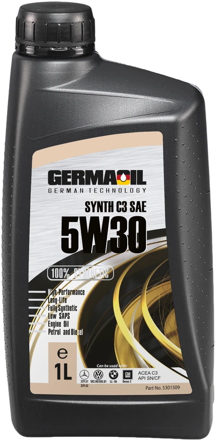 Germaoil 5W30 1L Synth C3 SAE SN/CF BMW LL-04 GM Dexos 2