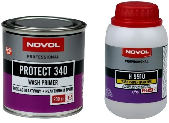 Novol Rūgštinis antikorozinis gruntas su kietikliu PROTECT 340 1+1 (komplektas 0,2L+0,2L)