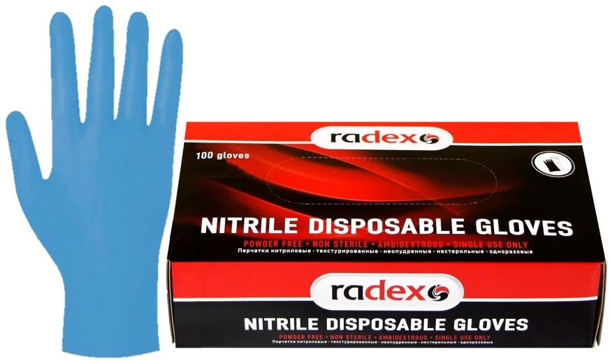 RADEX nitrilo vienkartinės pirštinės L (100 vnt.)