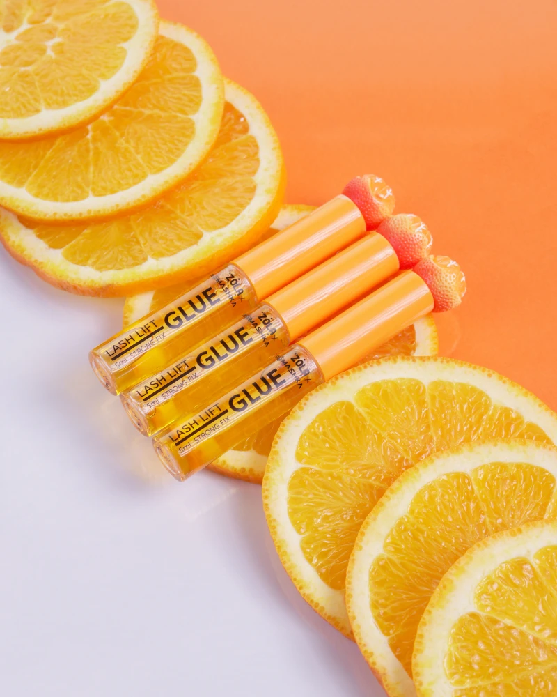 Orange Blakstienų laminavimo klijai „Oranžinis Lash Lift Glue Strong Fix“, 5 ml.
