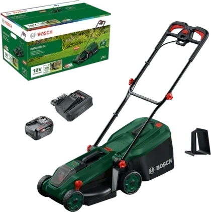 Akumuliatorinė vejapjovė Bosch Rotak 18V-34; 18 V; 4 Ah; 34 cm