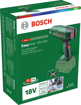 Akumuliatorinis techninis fenas Bosch EasyHeat 18V-500, be akum. ir įkroviklio