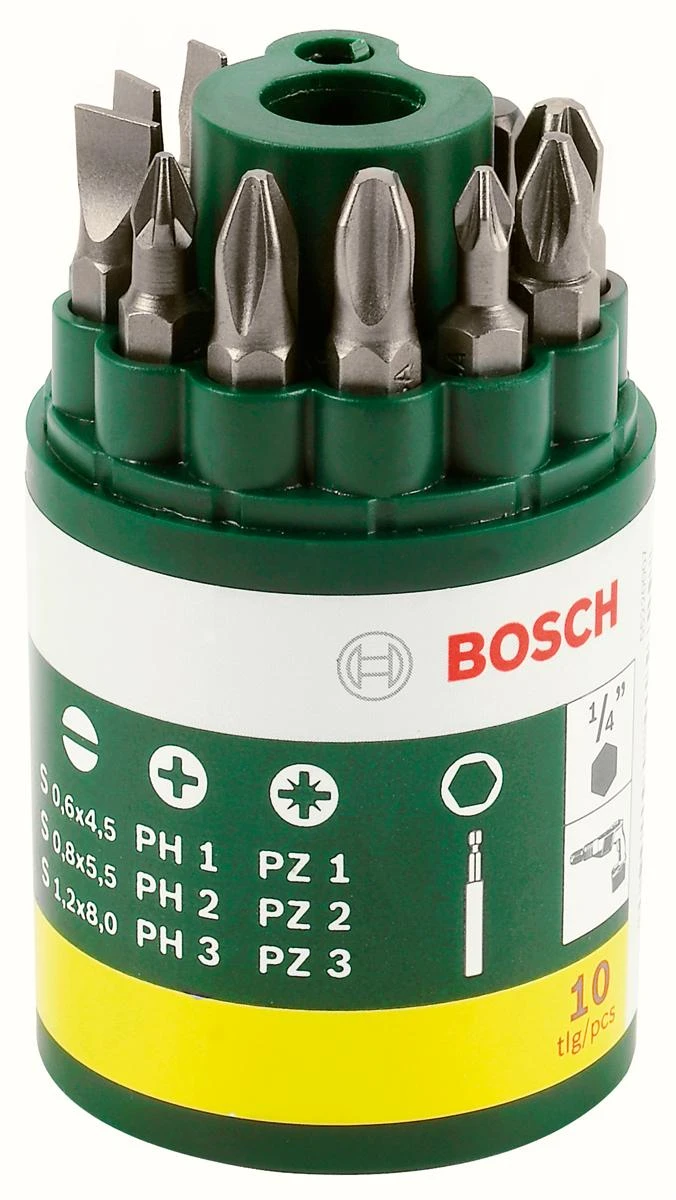 Bosch 10 dalių suktuvo antgalių komplektas