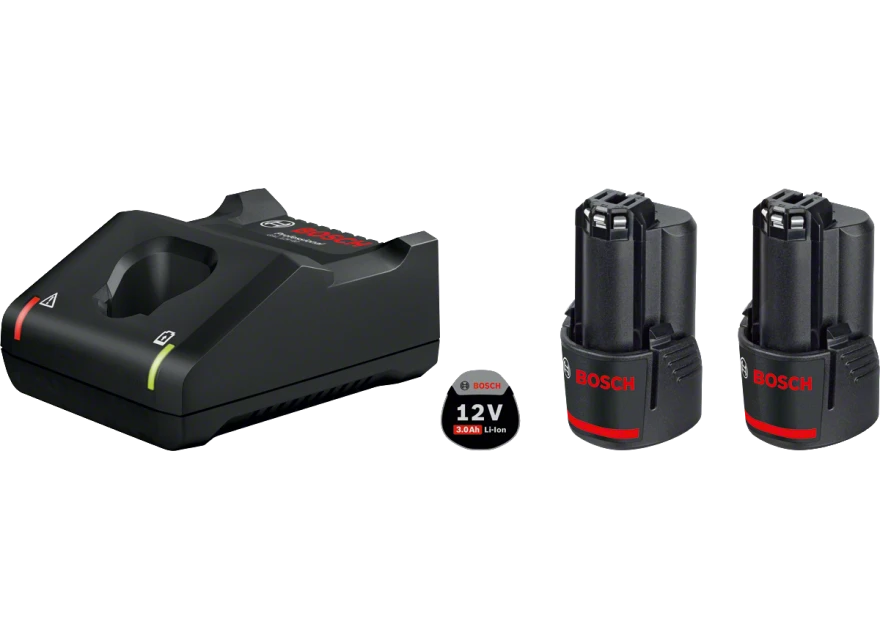Bosch 12V kroviklio ir dviejų akumuliatorių komplektas