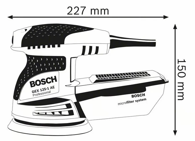 Ekscentrinis šlifuoklis Bosch GEX 125-1 AE