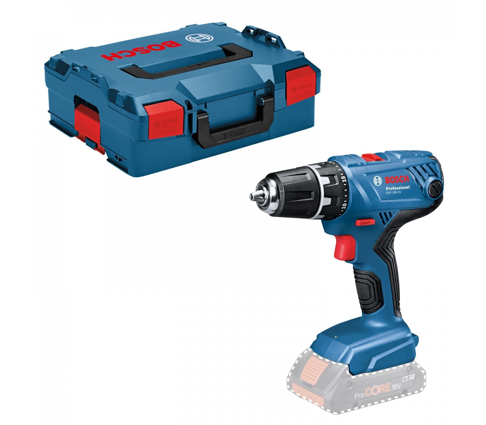 Bosch Akumuliatorinis gręžtuvas-suktuvas GSR 18V-21, be akumuliatorių ir kroviklio