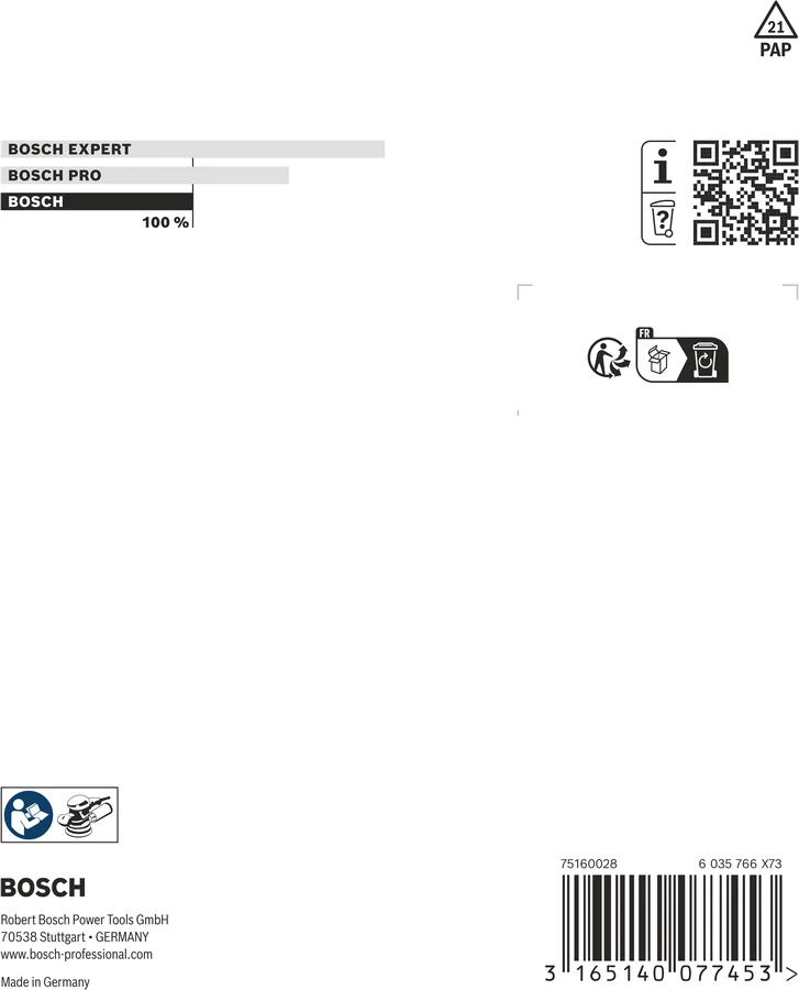 Bosch Guminis šlifavimo diskas vidut., D 125 mm, 1 vnt.
