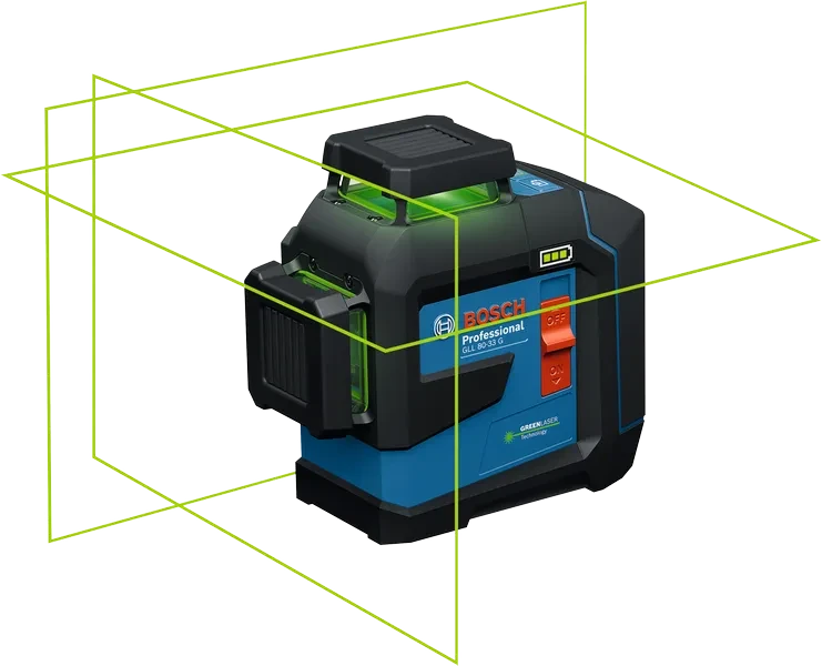 Bosch  Linijinis lazerinis nivelyras GLL 80-33 G lagamine su universaliu laikikliu LB 10 (0601065501)