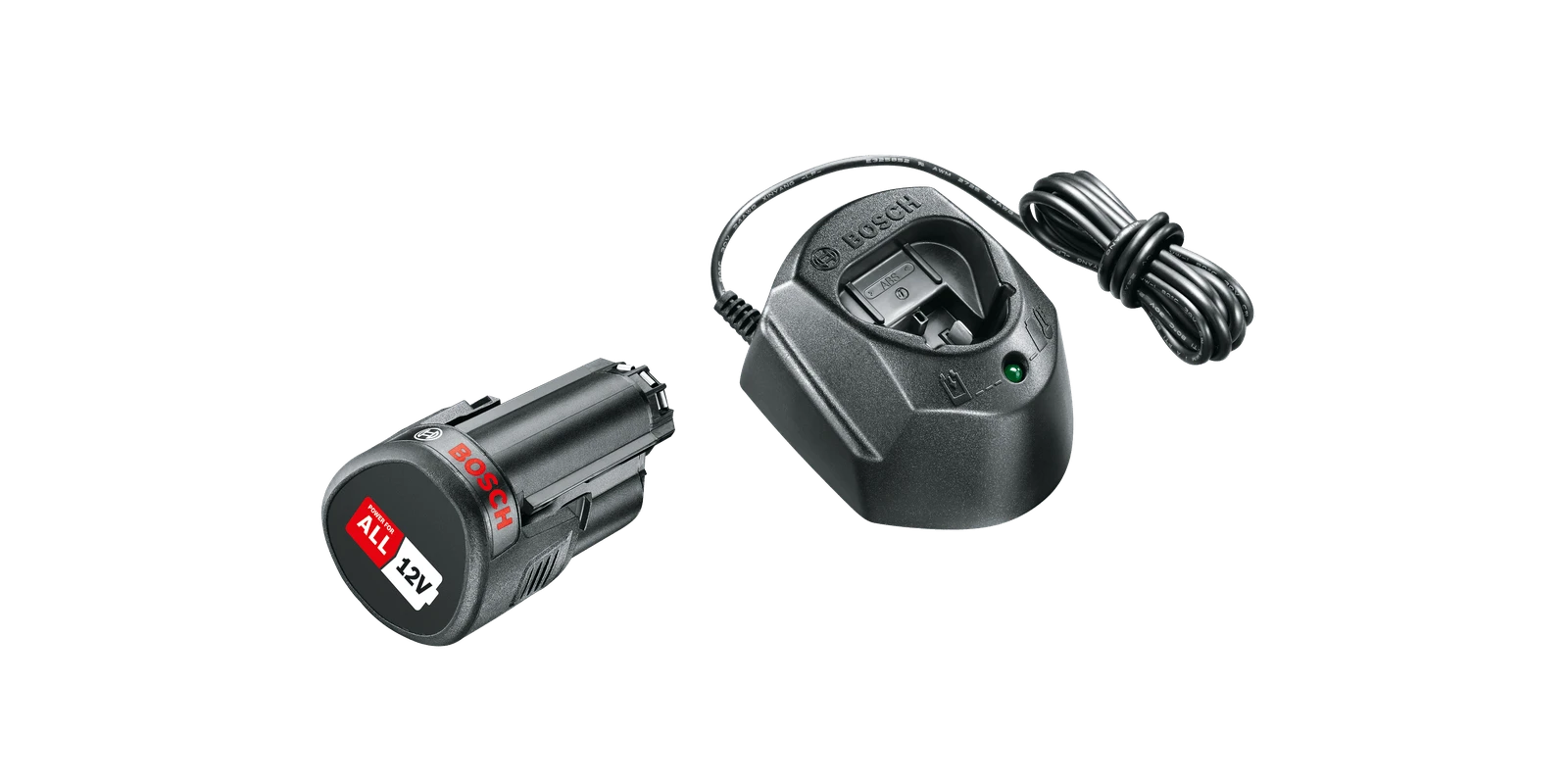 Bosch akumuliatoriaus PBA12V 1x1,5Ah ir kroviklio GAL1210 rinkinys namų ir sodo modeliams