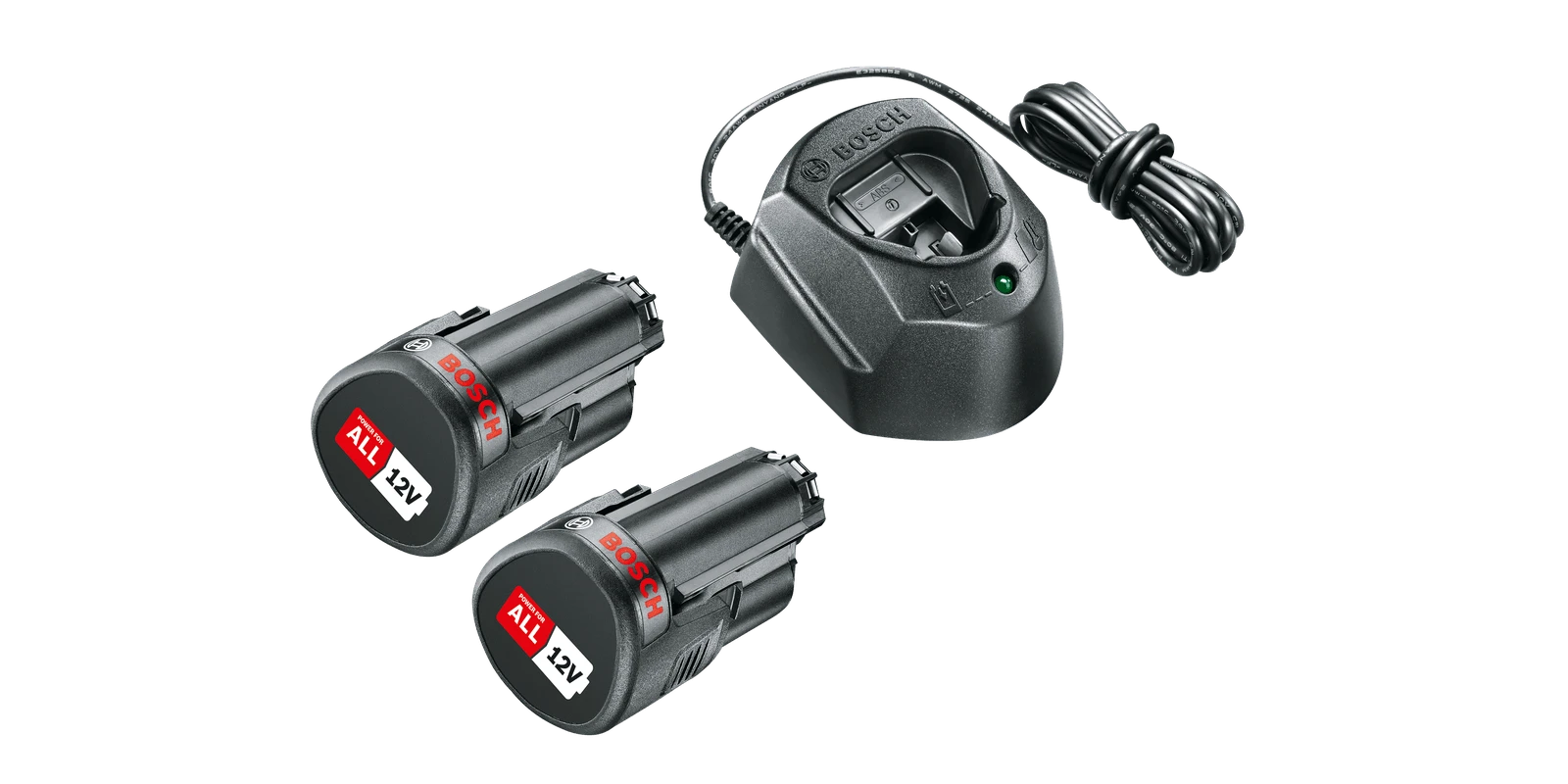 Bosch akumuliatorių PBA12V 2x1,5Ah ir kroviklio GAL1210 rinkinys namų ir sodo modeliams