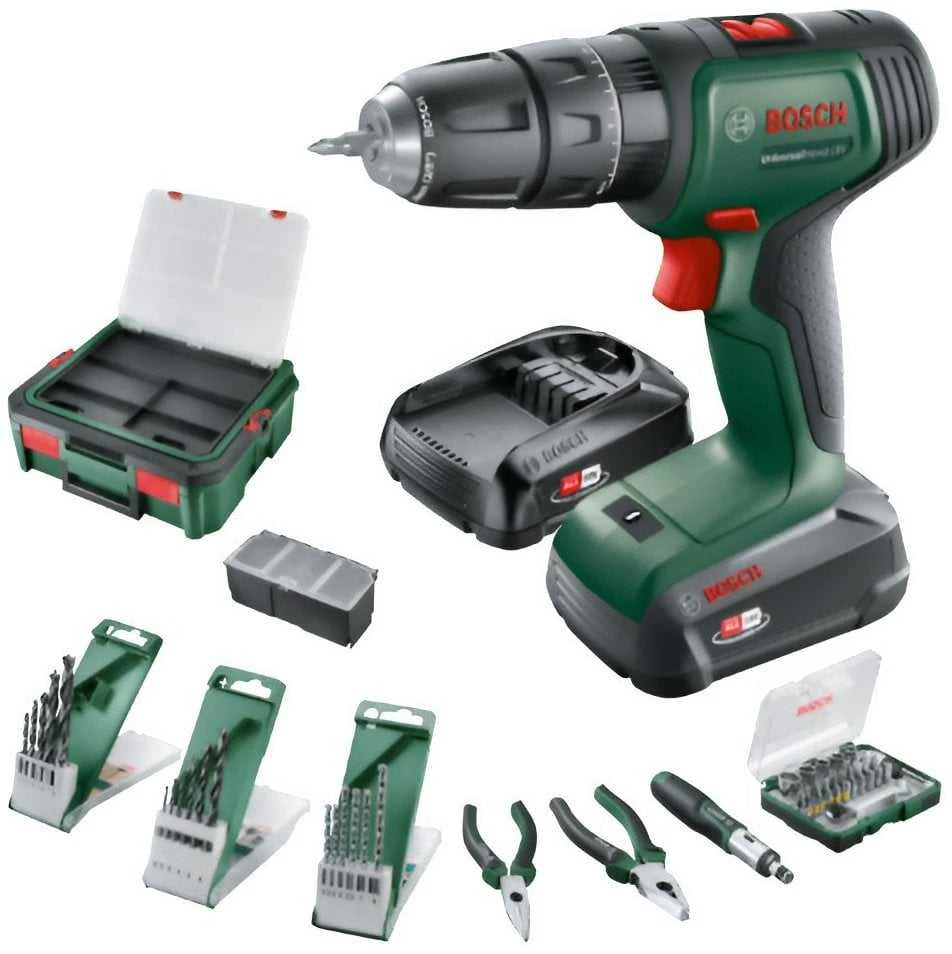 Bosch UniversalImpact 18 V komplektas su priedais