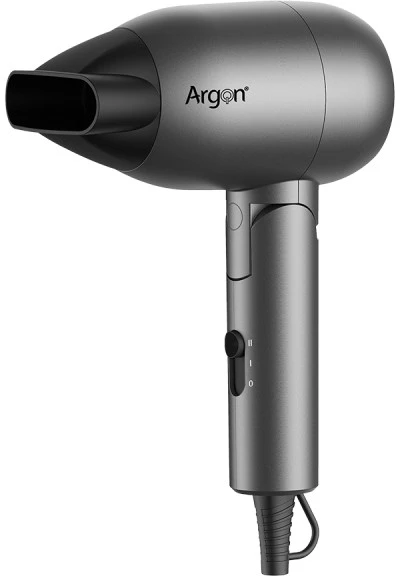 Argon Plaukų džiovintuvas, antracito ir matinės juodos spalvos, sulankstomas, 1500W, 7 x 14 x 10 cm, 13406