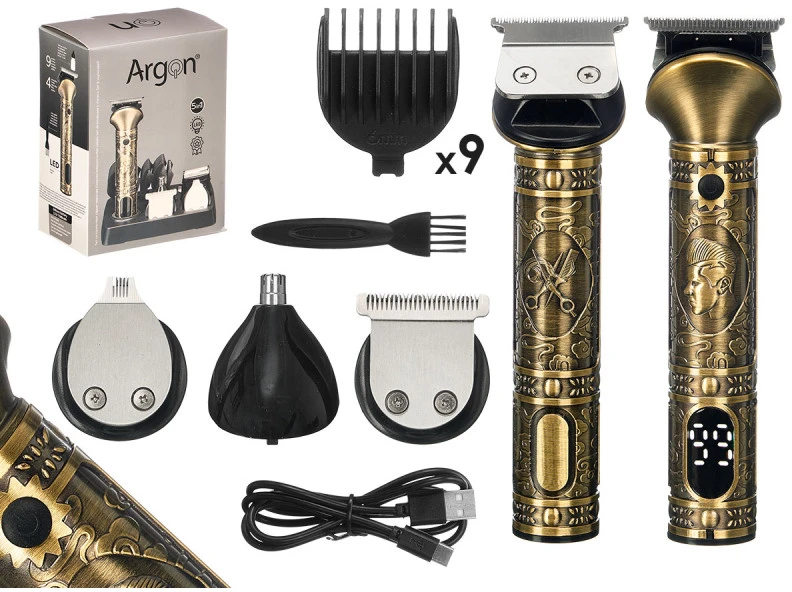 Argon Plaukų kirpimo mašinėlės rinkinys, metalas, 13 priedų, 1500 mAh, USB-C, 17 x 14,7 x 12,2 cm, 12840,