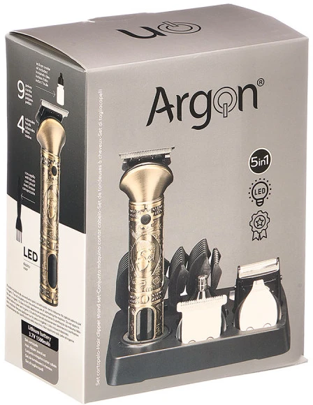 Argon Plaukų kirpimo mašinėlės rinkinys, metalas, 13 priedų, 1500 mAh, USB-C, 17 x 14,7 x 12,2 cm, 12840,