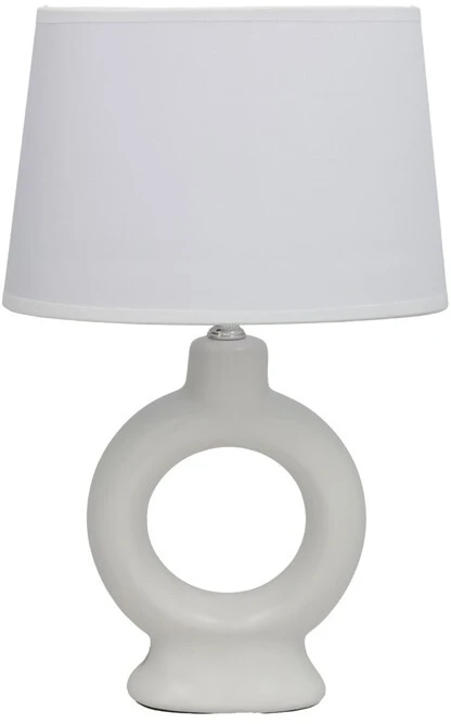 Balta keraminė stalinė lempa, 14.00 × 23.00 × 36.00 cm, DECORLIFE