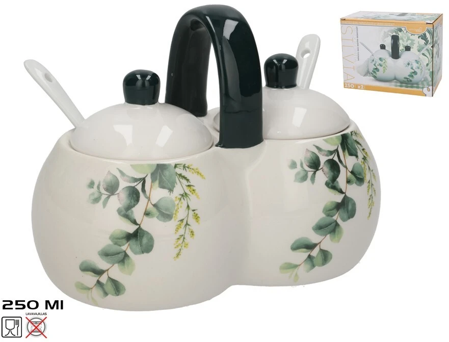 Kitchengo Prieskonių indeliai SILVIA 2x250ml Keramikiniai