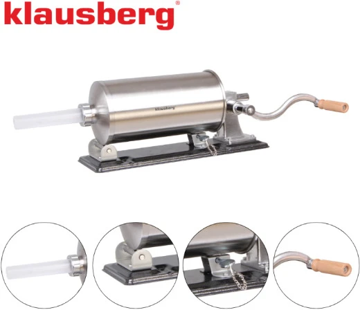 Nadziewarka Dešrų kimštuvas, 5kg talpos, horizontalus, nerūdijančio plieno, Klausberg, kb-7929