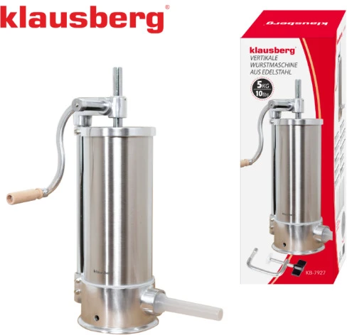 Nadziewarka Dešrų kimštuvas, 5kg talpos, vertikalus, nerūdijančio plieno, Klausberg, kb-7927