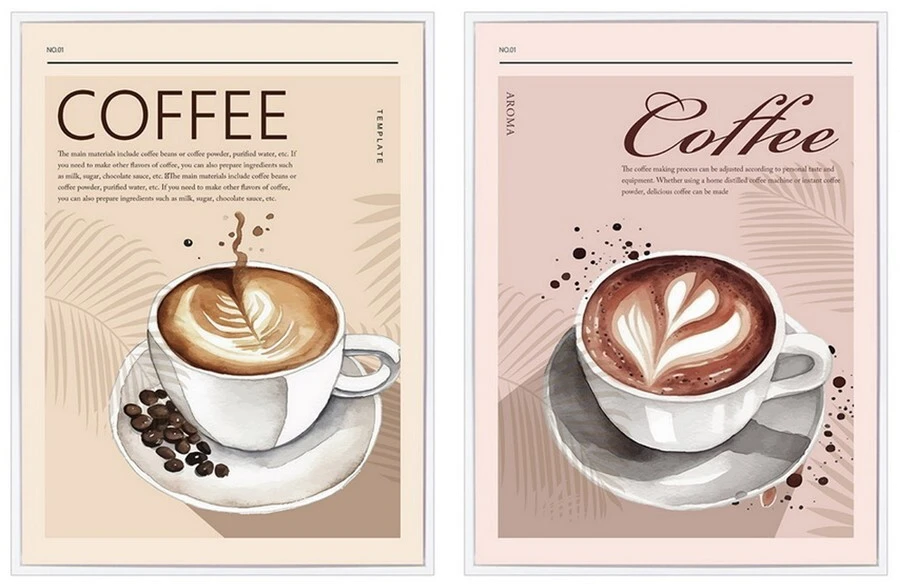 Drobė su rėmu, Latte, 2 dizainai, 2,00 × 30,00 × 40,00 cm, Decorlife