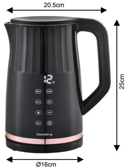Virdulys, Elektrinis virdulys, su LED ekranu, 1,7 l, Klausberg, kb-7896