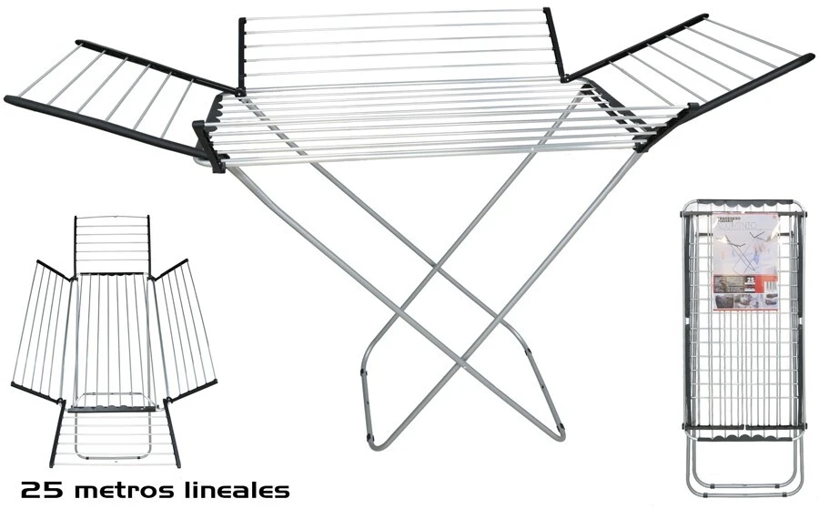 Gerimport Aliumininė skalbinių džiovyklė 25 m, 175 x 55 x 110 cm