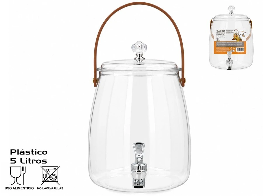 Gertuvė Gėrimų indas su čiaupeliu, 5 l, 20.00 × 22.50 × 30.00 cm, KITCHEN&GO