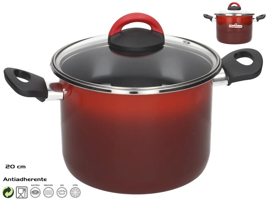 Gilus puodas su dangčiu, ~4,5 l, 20 cm, Rosso, 29,00 x 20,00 x 22,00 cm, Magefesa
