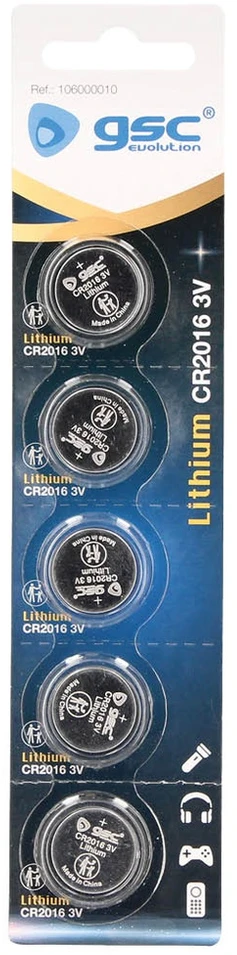 Gsc Evolution GSC CR2016 ličio baterijos, 5 vnt./lizdinėje pakuotėje, 106000010