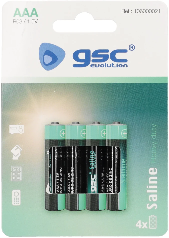 GSC evolution Heavy Duty R03 (AAA) baterijos, 4 vnt./lizdinėje pakuotėje, 106000021