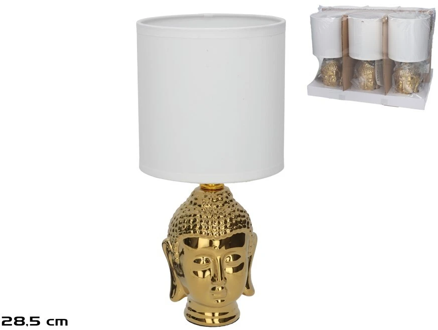 Keraminė stalinė lempa Buddha, 13.00 × 13.00 × 28.50 cm, DECORLIFE