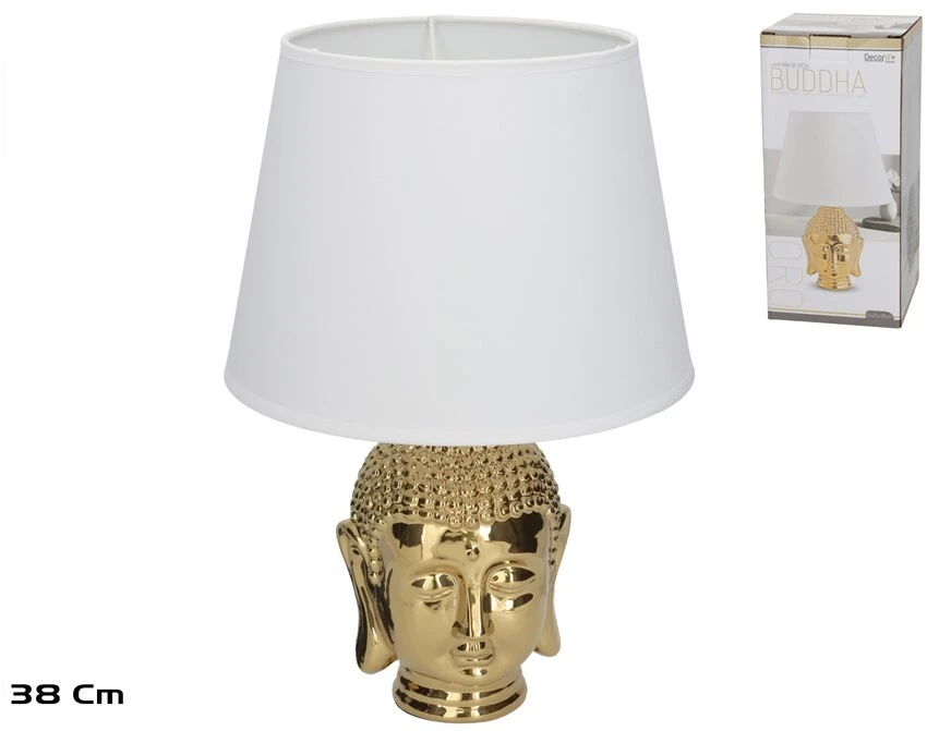 Keraminė stalinė lempa Buddha, 25.00 × 25.00 × 38.00 cm, DECORLIFE