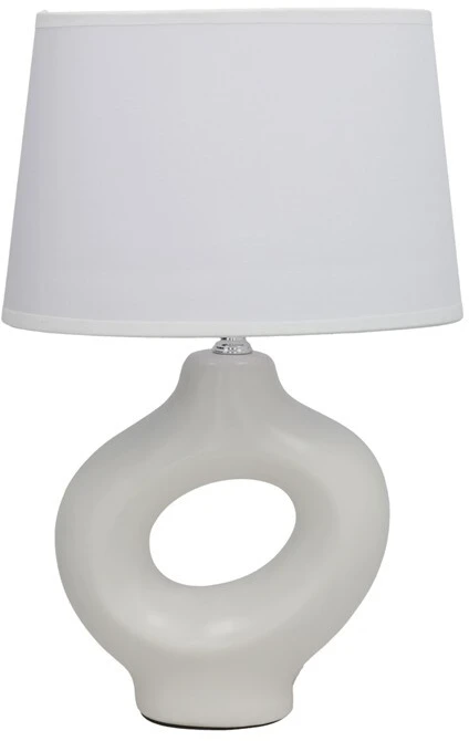 Keraminė stalinė lempa Portet, balta, 14.00 × 23.00 × 36.00 cm, DECORLIFE
