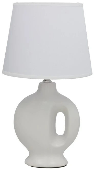 Keraminė stalinė lempa Seville, balta, 20.00 × 20.00 × 33.00 cm, DECORLIFE