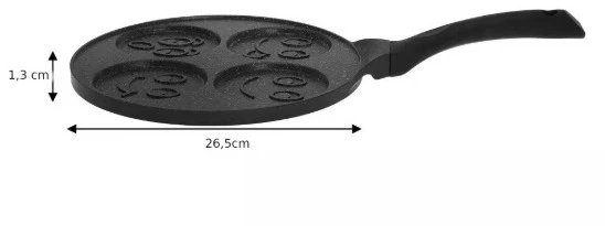 King Hoff Keptuvė Kinghoff blynų keptuvė, aliuminio, juodo marmuro, skersmuo 26,5 cm