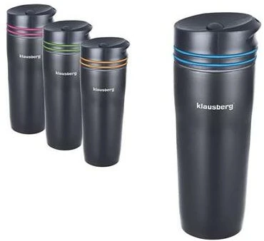 Termo puodelis stal, skirtingos spalvos 380ml klausberg