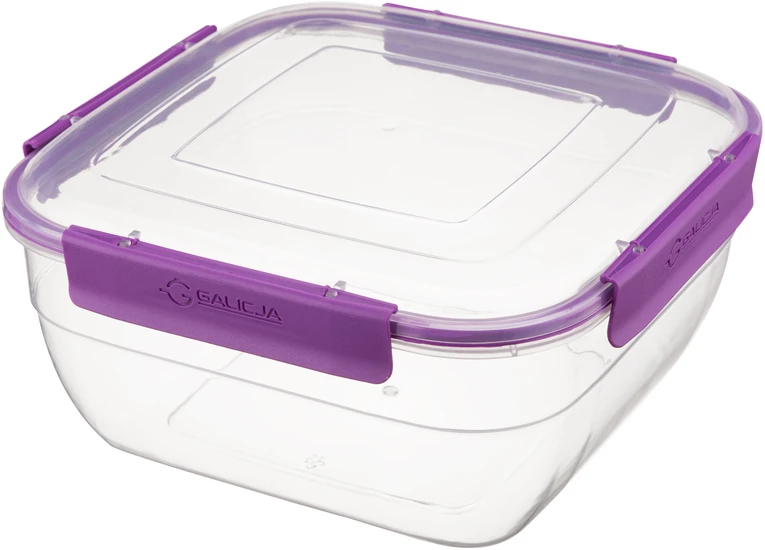 Kvadratinis maisto laikymo indas, 2,35 L, 20,3 x 20,3 x 9,4 cm, 39646, GALICJA