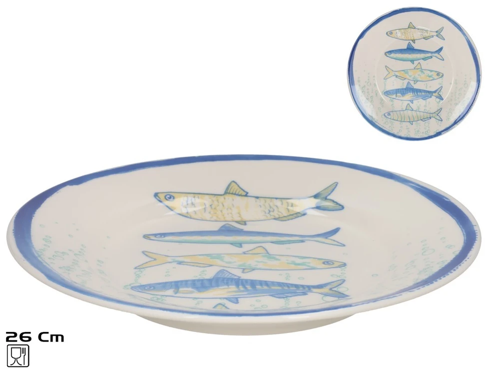 Kitchengo Lėkštė ŽUVYS 26 cm Keramikinė