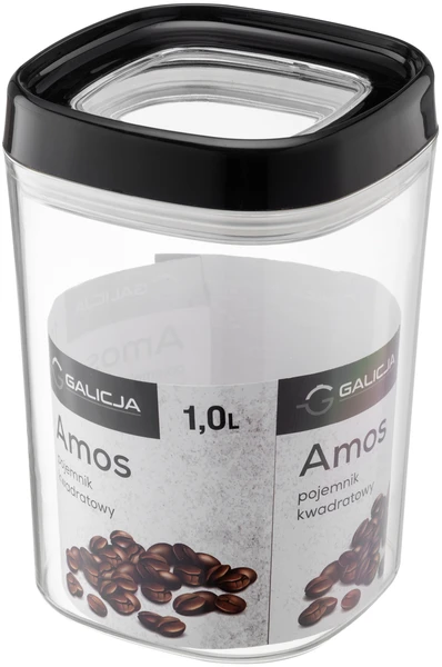 Maisto laikymo indas, 1 L, juodas, 10,8 x 10,8 x 15,8 cm, 29570, GALICJA