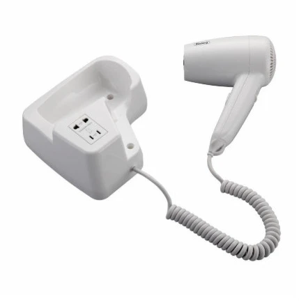 Prie sienos montuojamas plaukų džiovintuvas, 1300W, 2 greičio nustatymai, Balta, 55R51100HT, Rosberg