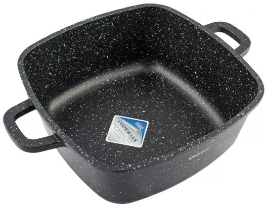 King Hoff Puodas Puodas su marmurine danga, 20x20cm, 2.8l, juodas, kinghoff